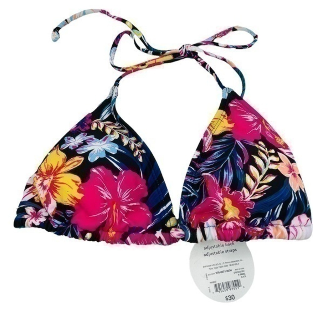 Decree Triangle Bikini Top - NWT | Women XS | Floral Swimwear